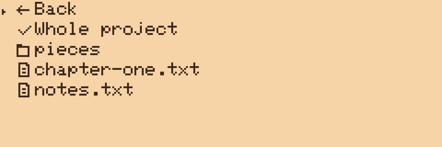 Whole project, a folder, or one file